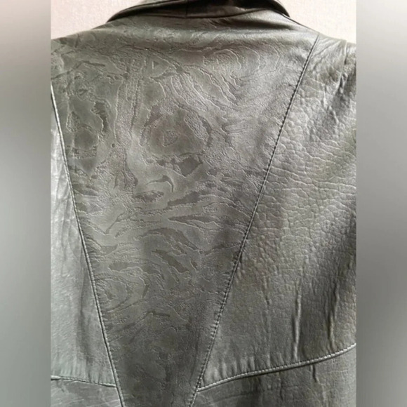 Vintage Oscar Leopold emerald green oversized soft leather full zip jacket Sz L - Picture 6 of 12